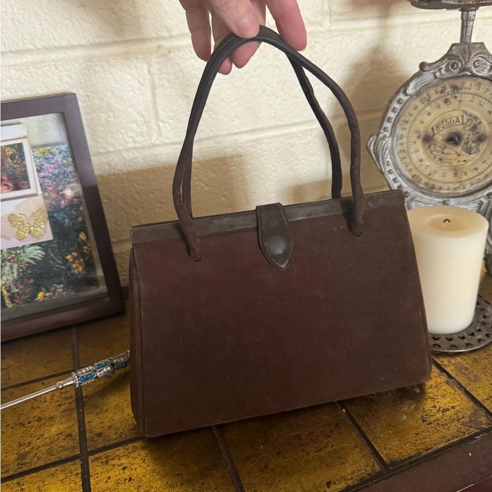 50s VTG Brown Suede Purse